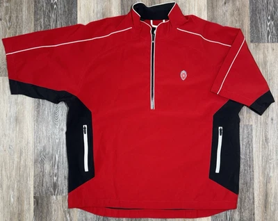 Footjoy Dryjoys Pullover Tour Collection Men's 2XL Red Black Short Sleeve - Image 1 of 4