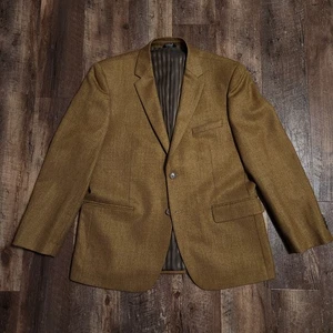 Franco Ricci 46S Super 140s Sport Coat Suit Jacket Blazer Wool Gold/Brown  - Picture 1 of 9