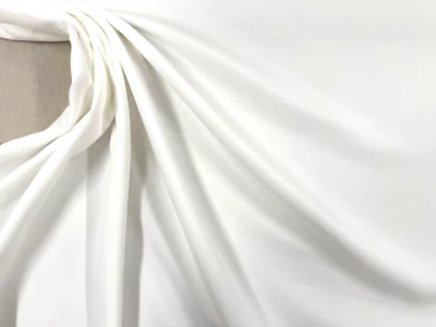 Linen Look Lead weighted Muslin Voile Curtain Fabric 300cm Wide  Voile White - Image 1 of 4