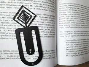 Bookmark with Fire Symbol Alchemy  Element Metal clip Gift for her - Picture 1 of 4