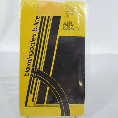 Vintage Bloomingdales b-line Sheer Knee High Daffofil (Yellow) 8.5 - 11.5 - Image 1 of 4