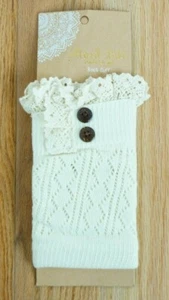 Altar'd State Ivory/Antique Lace Boot Cuff Boho Warmer Toppers Woven Knit NWT - Picture 1 of 2