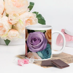 Colorful Roses White glossy mug - Picture 1 of 10