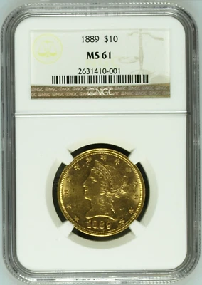1889 NGC MS61 🔴 4,440 Minted, Lowest 1884 to Today ✅ $7,000 PCGS PG! $10 Eagle - Image 1 of 4