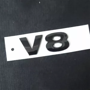 1PC Glossy Black V8 Plastic Emblem Badge Sticker Decal Turbo Diesel Tailgate SUV - Picture 1 of 19