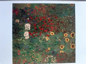 Art POSTCARD GUSTAV KLIMT "Cottage Garden with SUNFLOWERS "1906