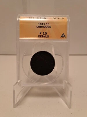 Centavo grande 1812 | Detalles graduados ANACS F-15 | Envío combinado Foto 1 de 4