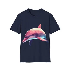 Pink River Dolphin Unisex T-Shirt 100% Ring-Spun Cotton Gift School Vacation - Picture 1 of 70