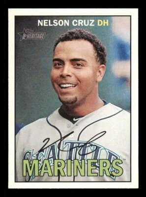 2016 Topps Heritage #457 Nelson Cruz (SP/Short Print) Mariners z - Image 1 of 2