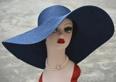 1 pieza Sombreros Plegables Sol Playa 18 cm Gran Tamaño Paja Floppy Sombrero Mujeres Moda Headwe Foto 1 de 4