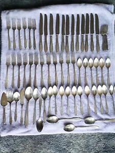 Juego de 12 cubiertos plateados vintage 67 piezas Oneida Community Plate Silver Adam" - Imagen 1 de 14