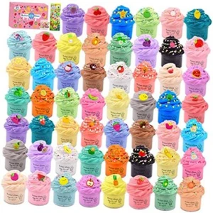 54 Pack Mini Butter Slime Kit for Girls Boys, Scented Fruit Party Favors, Soft - Picture 1 of 7
