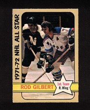 1972-73 ROD GILBERT AS #229 OPC SCARCE Hi # NY Rangers HOF Star NHL Hockey Card