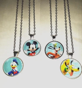 Disney Mickey Mouse and Friends Necklace Set. Tibetan Silver. 85% Discount. - Picture 1 of 3
