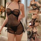 20 Sexy Mesh Shiny Suspender Pajama Lace See Through Lingerie Dresses for Women
