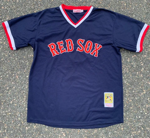 Vintage Ted Williams Boston Red Sox Mitchell Ness Baseball Jersey Size XL Blue Cover