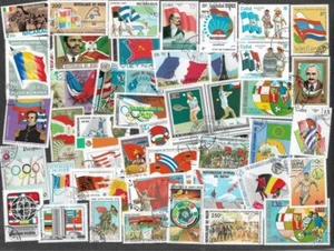 FLAGS ON STAMPS 200 ALL DIFFERENT COLLECTION 26/6/25 - Picture 1 of 1