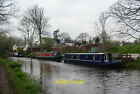 Photo 6x4 Narrowboats moored on the Lancaster Canal Bridge 18 is just aro c2012