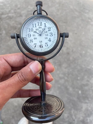 5'' Brass Desk Clock Nautical Vintage Collectible Maritime Antique Desk Clock - Image 1 of 4