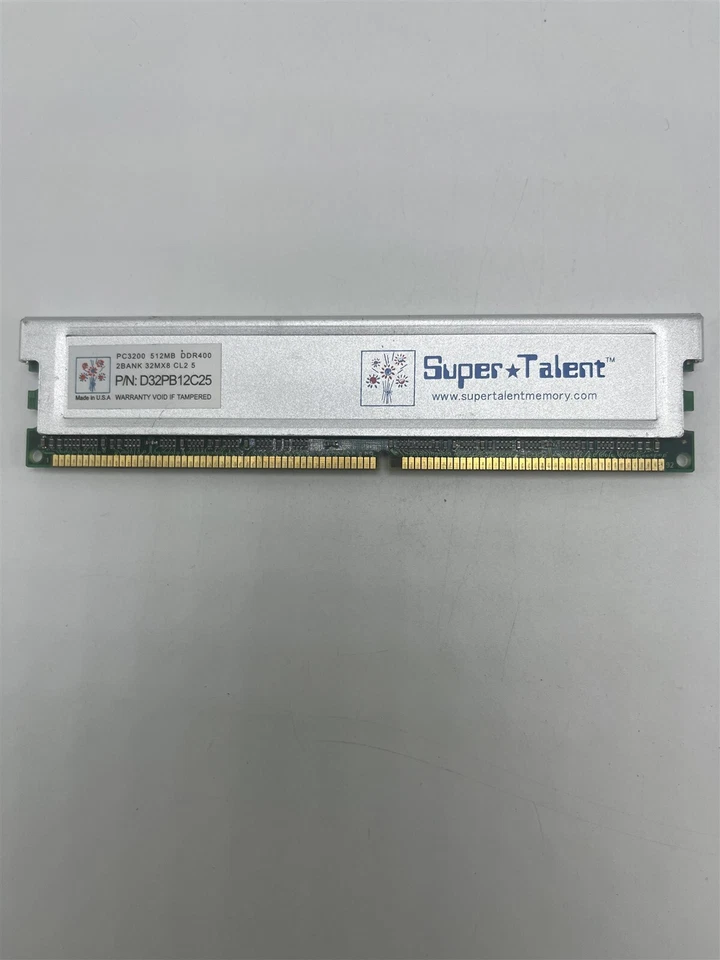 Super Talent 512MB PC3200 DDR400 3Mx8 CL2 5 RAM - Image 1 of 1