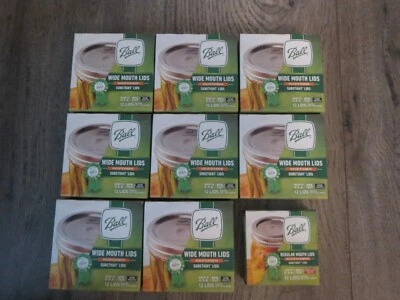 Ball Mason Jar Wide Mouth Canning Jar Lids Bands Rings Lot/8 Wide 1/Regular - Image 1 of 4