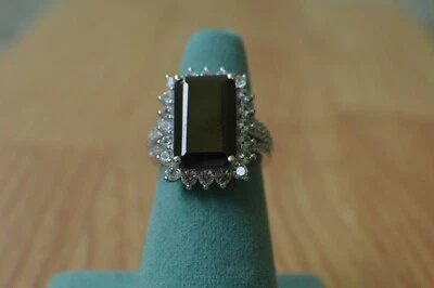 Anillo Elite de 9,00 quilates de platino/circón sobre plata de ley talla 7 Foto 1 de 4