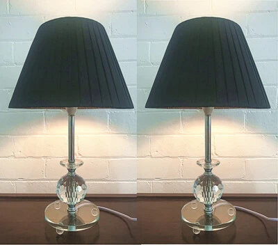 PAIR of NEW Table Bedside LAMPS with CRYSTALS on STEM - image 1 of 4