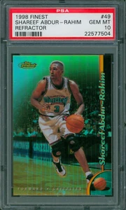 1998-99 Topps Finest Refractor SHAREEF ABDUR-RAHIM #49 Rare SP Gem PSA 10 Pop 1 - Picture 1 of 2