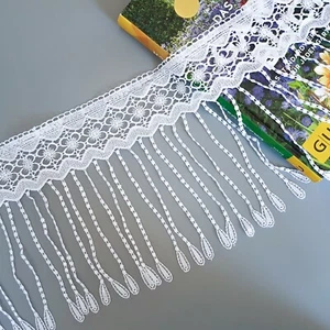 22cm Fransen Band Spitzenband Fransen-Borten Guipure  Meterware  - Bild 1 von 2