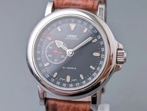 Orologio uomo automatico ORIS 640 7467B puntatore data quadrante nero 27J anni 90 vintage - Foto 1 di 17