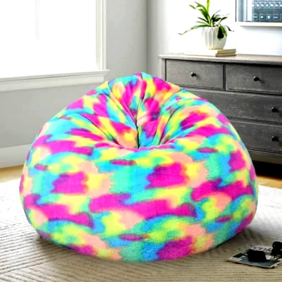 Sitzsack Stuhl Sofa Fellbezug Ohne Bohnen XXXL Mehrfarbig Wohnkultur - Bild 1 von 4