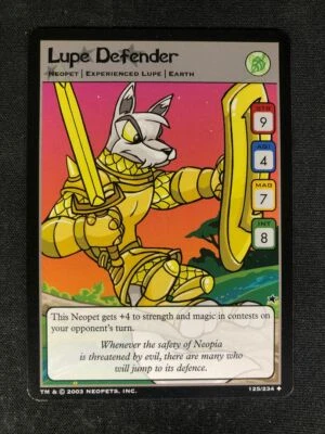 Neopets TCG Lupe Defender 125/234 Base Set Neopet Uncommon - Image 1 of 2