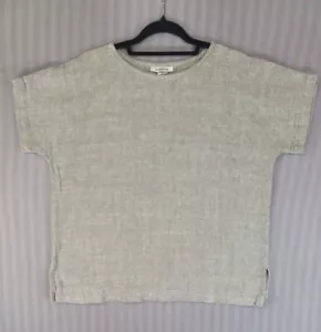 Sangam Boxy Damen Top Gr. XL Grün Kurzarm Baumwolle Lagenlook Minimalistisch - Bild 1 von 7