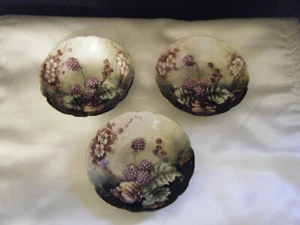 Haviland BLACKBERRY Hand Painted Fruit / Berry Bowls (set of 3) - Picture 1 of 8