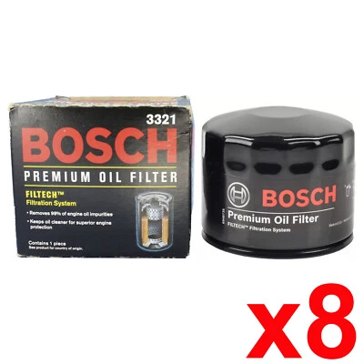 For 1969-1999 Volvo 740 745 760 780 850 940 960 Bosch Oil Filter 8PCS 3321 - Image 1 of 4