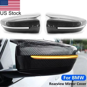 Carbon Look Add-On Side Mirror Cover Caps For 17-22 BMW G30 G20 G11 G12 M Style - Picture 1 of 9