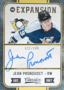 12-13 panini classics expansion jean pronovost penguins autograph auto 21/100 - Picture 1 of 2