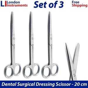 Surgical Medical Dressing Scissors Large Bandage Scissors 20 cm Dental Tools X3 - Picture 1 of 6