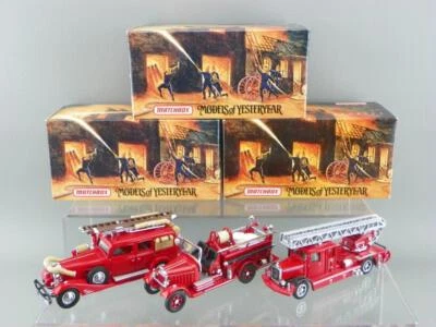 Vintage Matchbox MOY Models Of Yesteryear Diecast YF03 05 15 Fire Truck Lot NEW - Image 1 of 4
