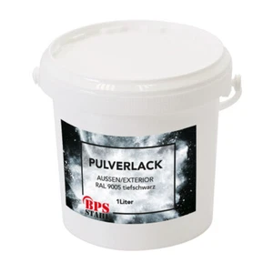 Pulverlack RAL 9005 tiefschwarz matt 1L - Pulverfarbe Pulverbeschichtung Pulver - Bild 1 von 1