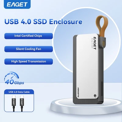 Eaget 40Gbps M.2 NVMe SSD Enclosure M.2 Case for Thunderbolt 4/3 USB 4.0/3.2/3.1 - Image 1 of 4