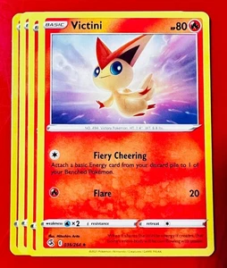 4x Victini 036/264 Pokémon TCG Fusion Strike NM Playset Lot Uncommon - Picture 1 of 1