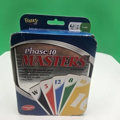 Fundex Phase 10 Masters Edition Card Game Collectible Tin Family 2008 - Sealed - Image 1 of 4