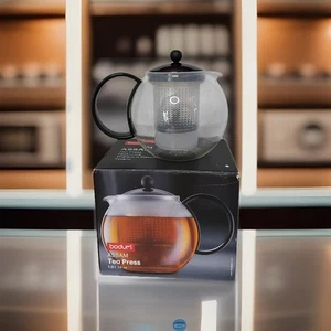 Bodum Assam Glass Tea Press Tea Pot / Tea Infuser 1.0Litre Black - Original Box - Picture 1 of 11