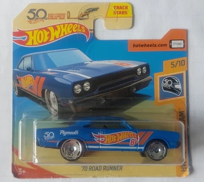 Hot Wheels '70 Plymouth Road Runner; HW 50th Race Team 2018 Short Card - Sealed - Image 1 of 4