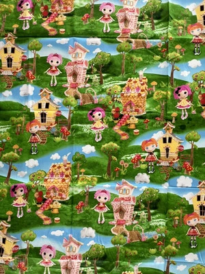 Lalaloopsy Dolls Remnant Quilting Cotton Fabric 43” X 73” - Image 1 of 4