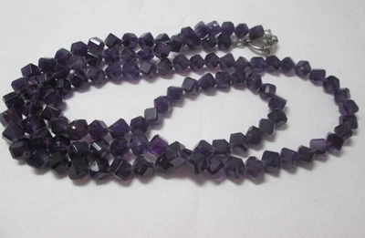 Colar de contas cubo quadrado ametista 30" - Imagem 1 de 4