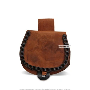 Bolsa de cinturón de cuero genuino del Salvaje Oeste para feria medieval renacentista SCA LARP BR - Imagen 1 de 3