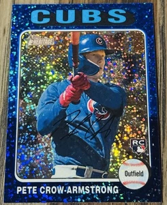 2024 Topps Heritage Pete Crow-Armstrong Chrome RC Blue Sparkle Refractor #177 - Picture 1 of 2