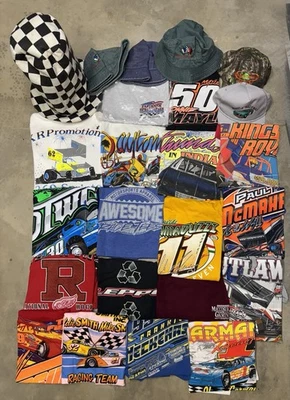 Lote de 24 peças 18 camisetas de corrida 6 chapéus Nascar, pacote revendedor de sujeira atacado - Imagem 1 de 4
